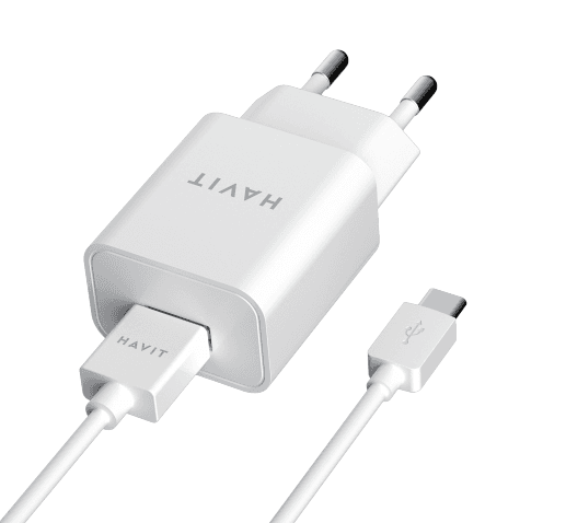 Зарядний пристрій Havit №HV-ST113 USB+Type-C cable white