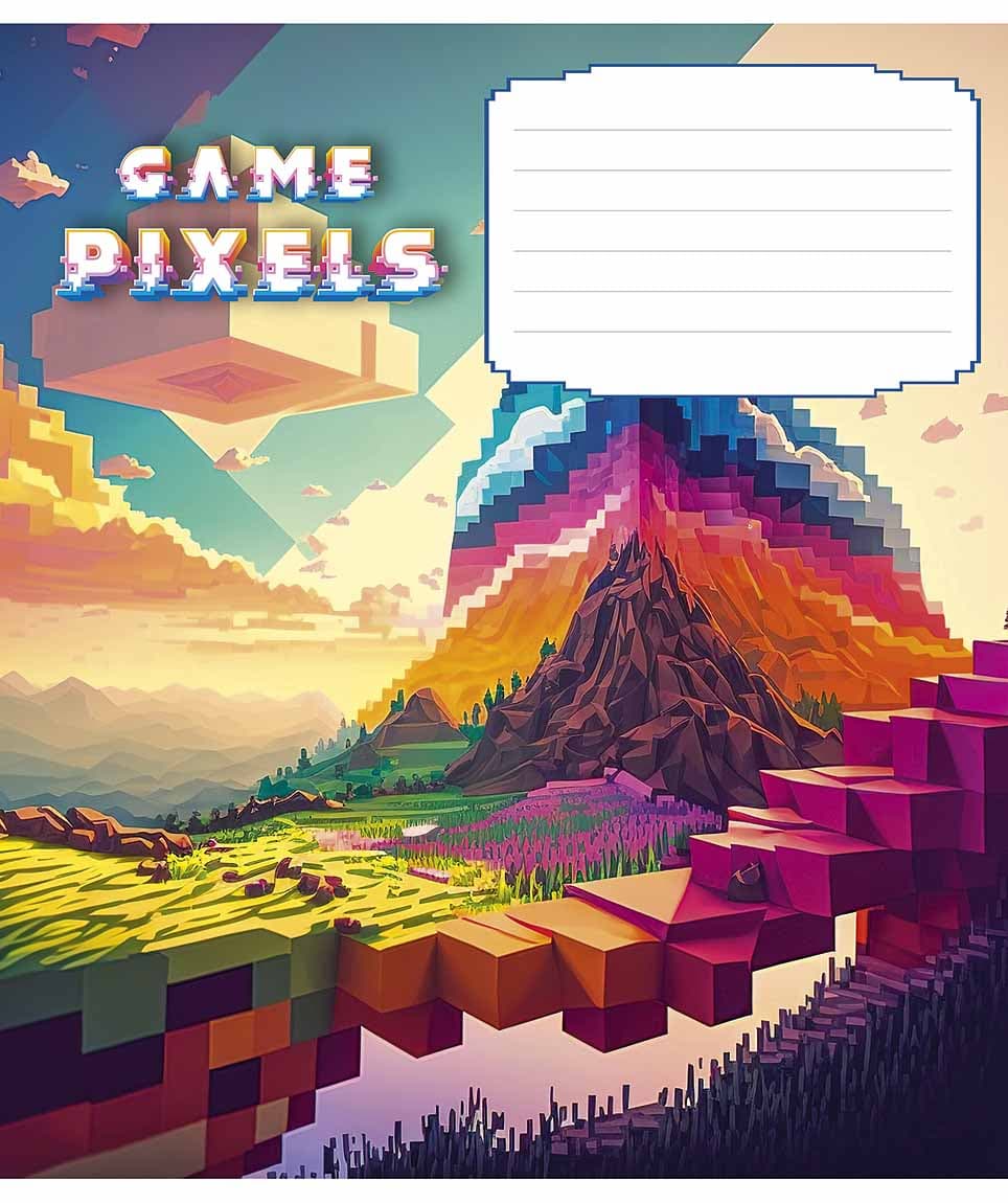 Зошит 12арк. лін. Школярик "Pixel game" (хлопч.) ВД-лак №012-3273L(30)(300)