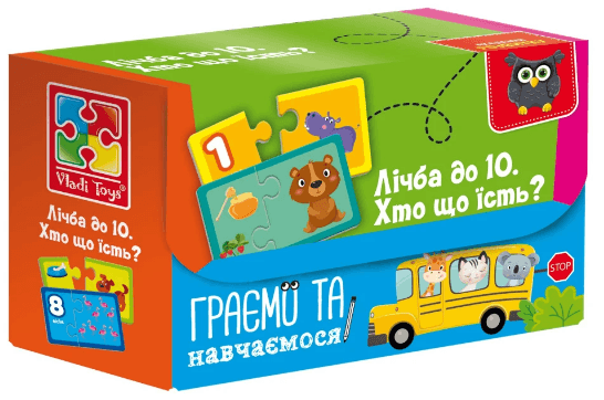Гра "Знайди пару. Рахуємо до 10. Хто що їсть" №VT5003-01(10)