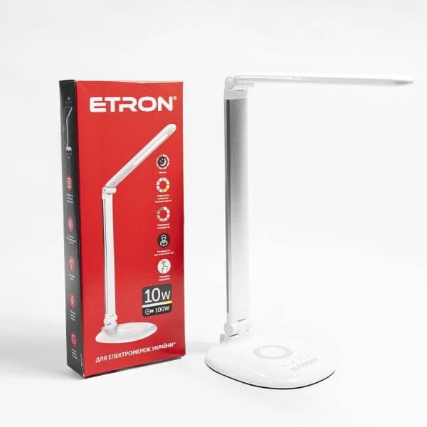Лампа наст. LED ETRON Desk Lamp 10W Silver №1-EDL-421