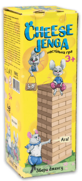 Игра Башня "Cheese Jenga" 48 брусков,укр. №30718/Strateg/(16)
