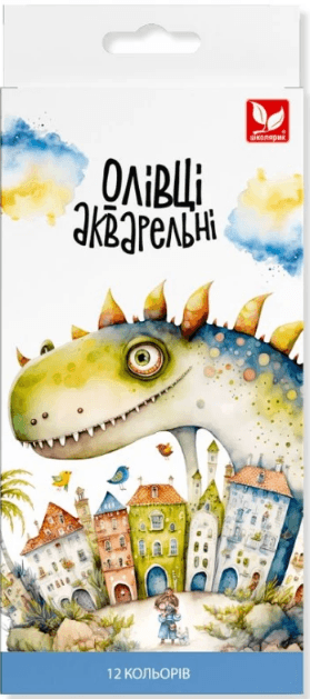 Карандаши цветн. аквар. 12 цветн. "Школярик" №135SH-12 с кисточкой (12)