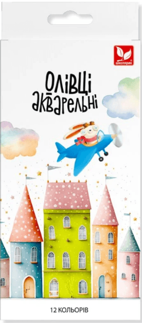 Карандаши цветн. аквар. 12 цветн. "Школярик" №137SH-12 с кисточкой (12)