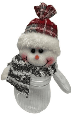 Банка новорічна для подарунків пласт."Santa Snowman" 22см 2 види №M17314(120)