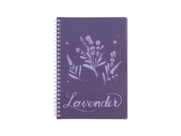 Блокнот пруж. бок. А5 80арк. кліт. пласт. обкл. "Lavender 4" №8033-4-A/Axent/(10)