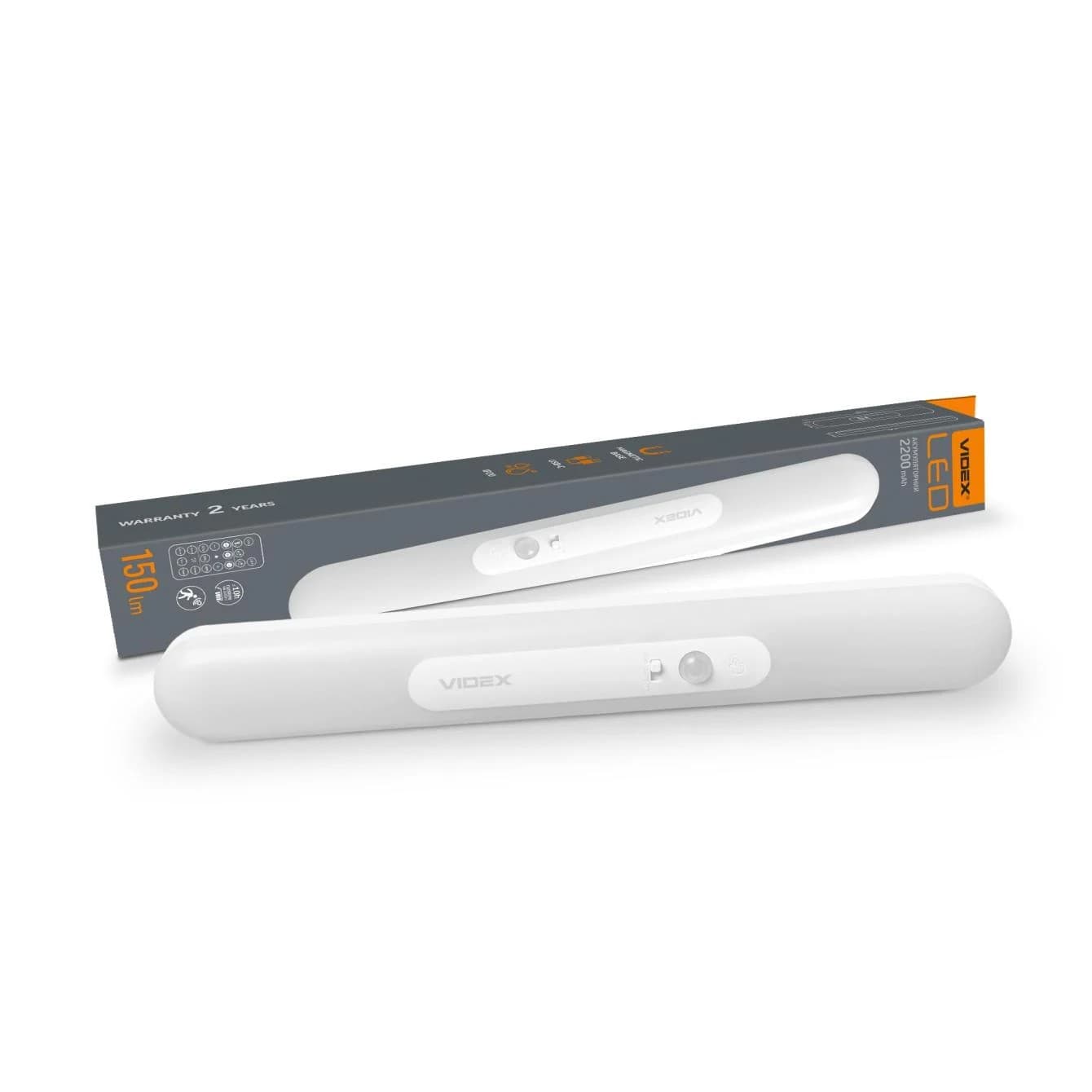 Світильник LED Videx 150Lm 3000K-6500K акумуляторний з датчиком руху №VL-NL013W-SR