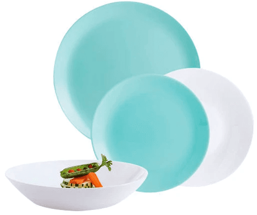 Сервіз столовий скло 18предм. "Luminarc.Diwali Light Turquoise&White" №P5912