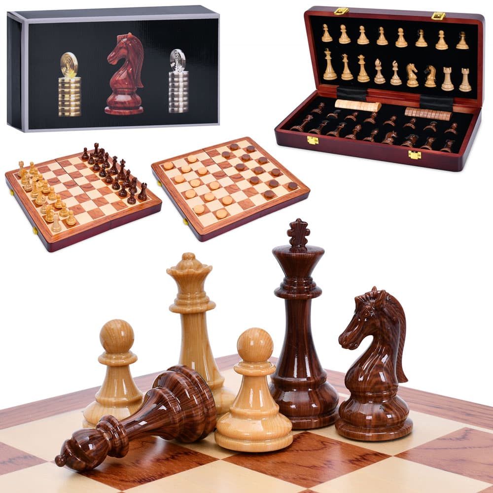 Шахматы 2в1 шашки,шахматные фигуры,в кор-ке,40х21х8см №TD202363(4)