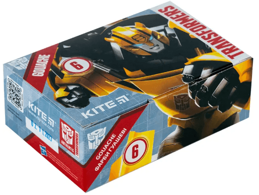 Гуашь "Kite" 6цветн. 20мл №TF23-062 "Transformers"(24)