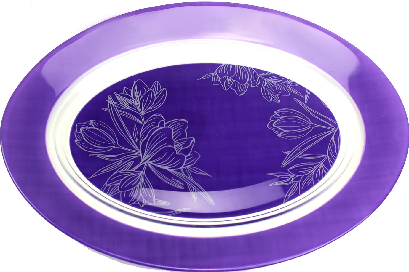 Блюдо скло "Luminarc.Amb Fleur Blush Purple&Green" 33см №V0185/8168