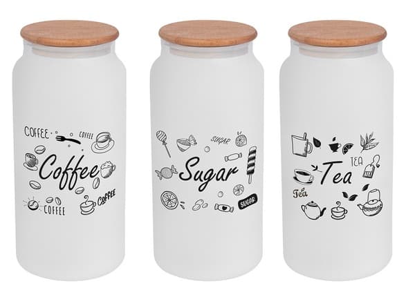 Банка стекло "Herevin Ice Colour Tea-Coffee-Sugar" 1,4л с крышкой №232002-262(12)