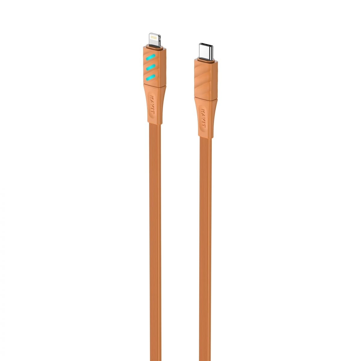 Кабель Type-C > lightning Havit HV-CB6255 PD27W 2.0A 1м Orange LED