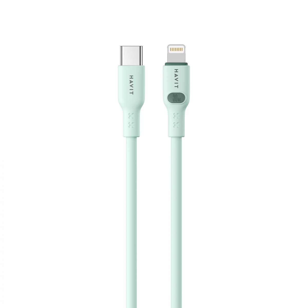 Кабель Type-C > lightning Havit HV-CB6281 PD30W 3A 1м green