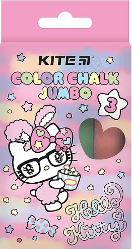 Крейда кольор. "Kite" №HK24-077 3кольор. Jumbo Hello Kitty(20)(120)