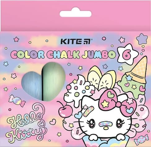 Крейда кольор. "Kite" №HK24-073 6кольор. Jumbo Hello Kitty(20)(60)