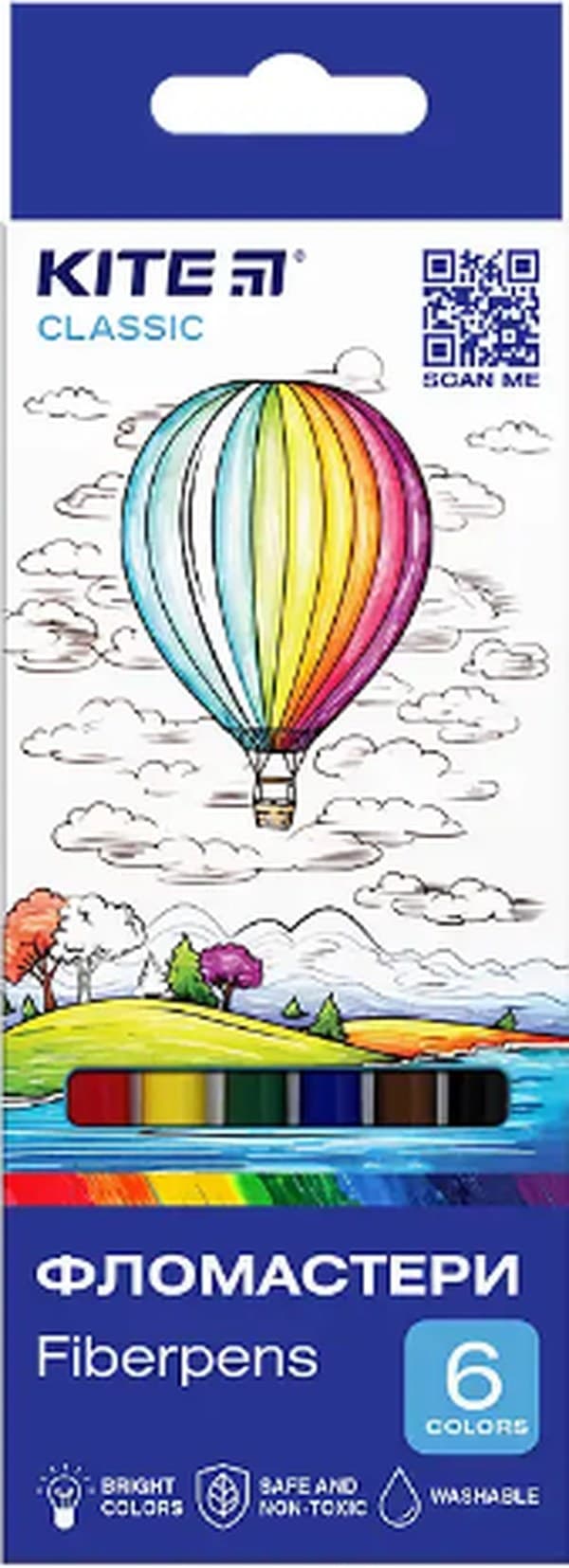 Фломастери "Kite" 6кольор. Classic №K-446(24)(192)
