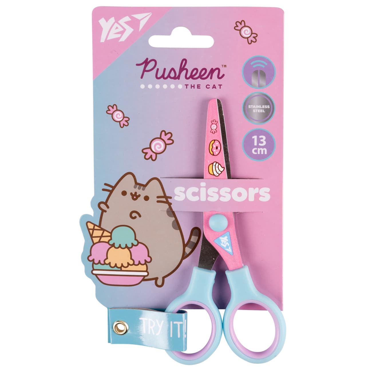 Ножиці дит. "Yes" №480437 Pusheen 13см з принтом на лезі(12)