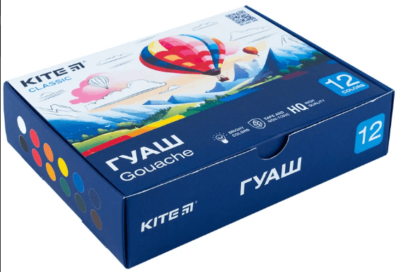 Гуаш "Kite" Classic 12кольор. 20мл №K-063(12)