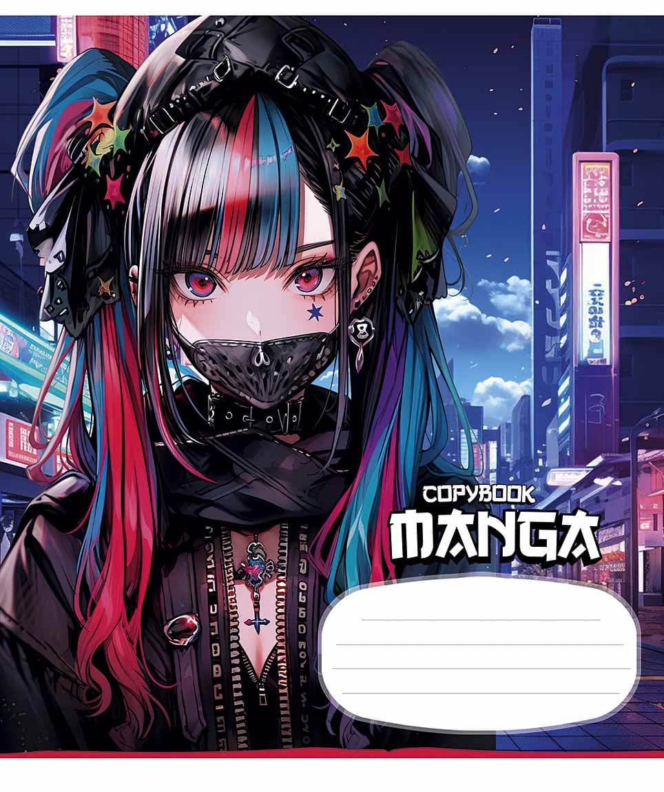 Зошит 24арк. лін. Школярик "Manga style" глітер №024-3323L(25)(200)