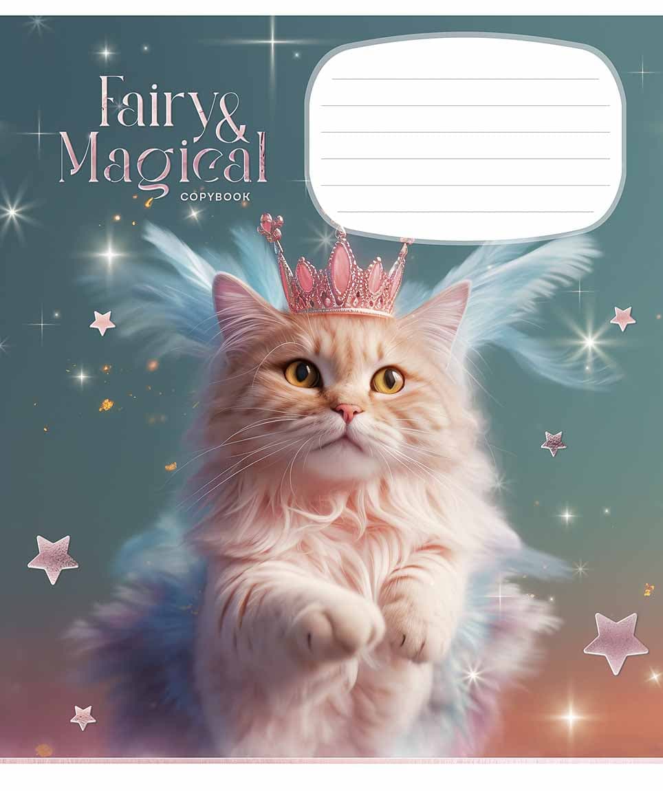 Зошит 12арк. лін. Школярик "Fairy cats" глітер №012-3316L(30)(300)