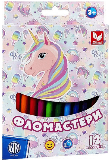Фломастеры 12цветн. "Unicorn" №314022003(12)