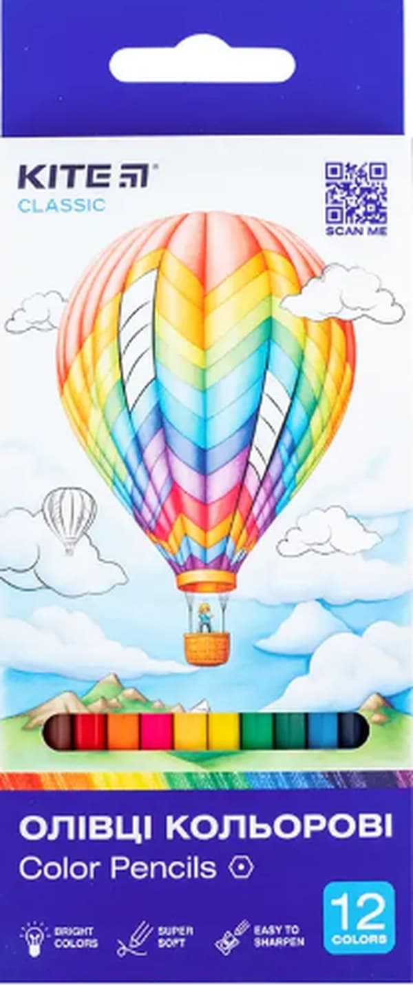 Олівці кольор. 12 кольор. "Kite" №К-051 Classic(12)(240)