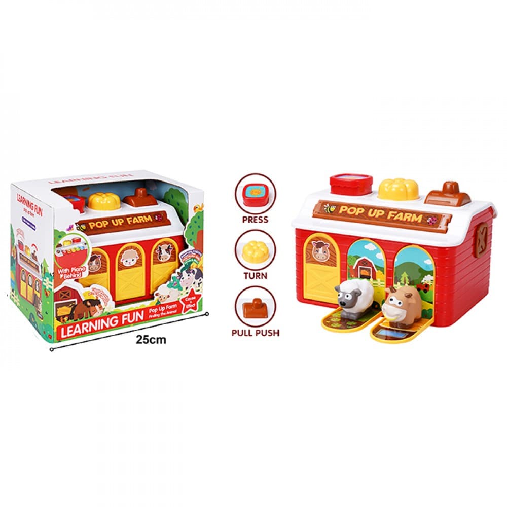 Игрушка-антистресс "Pop up" на бат-ке,ферма, домашние животные,звуки животных №35166(24)