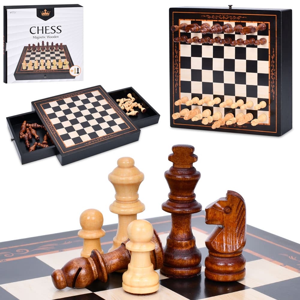 Шахматы дерев.,магнитные,2ящика,в кор-ке,31х32,5х5,5см №FG240502024L(12)