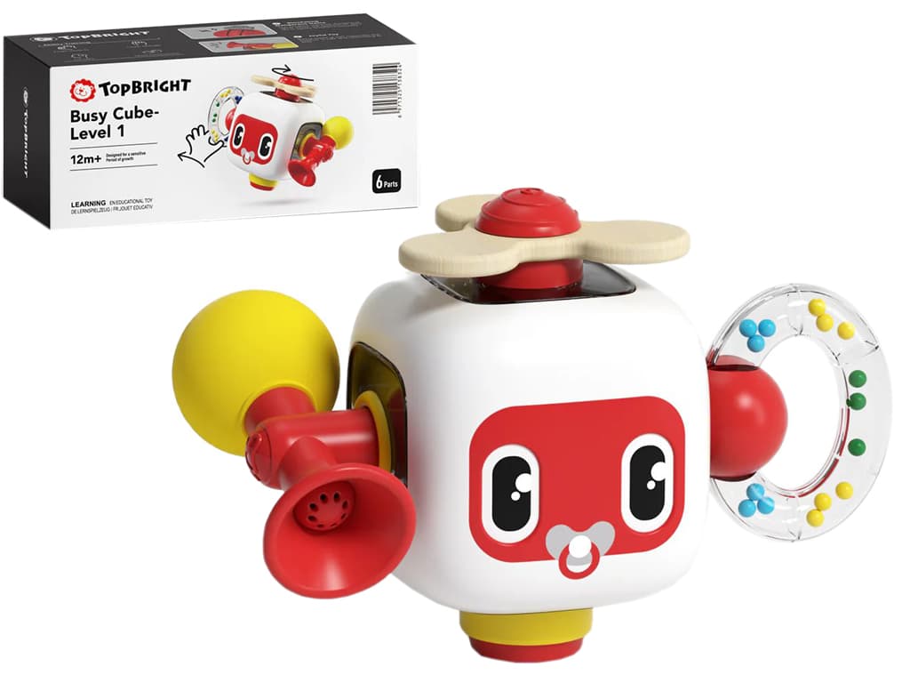 Игрушка деревянная Бизи куб для малышей Уровень1 №121059/Top Bright/(12)(24)