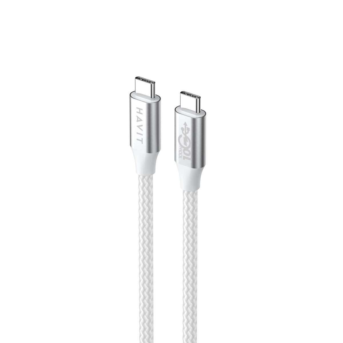 Кабель Type C >Type C Havit HV-CB6290 PD100W 5A 1м,white