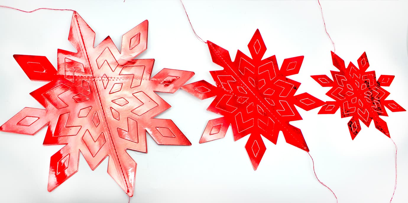 Декор-підвіска новорічна паперова "Snowflake" червоний 25см №R96067