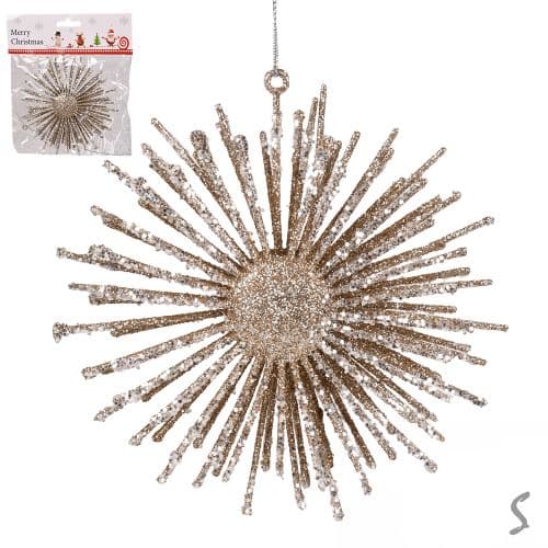Фігурка-підвіска новорічна "Snowflake" бронза 13см №R33896