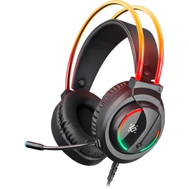 Наушники Defender Flame RGB black+микрофон №64555