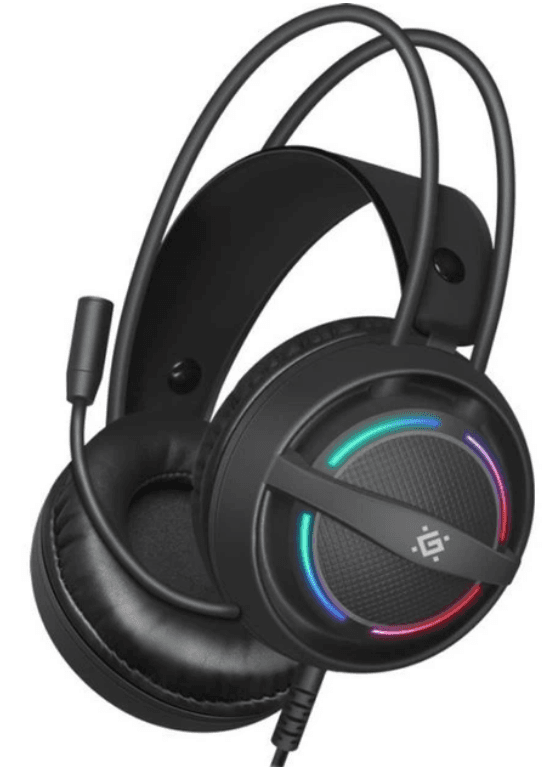 Наушники Defender Dexter RGB 2,2м black+микрофон №64595