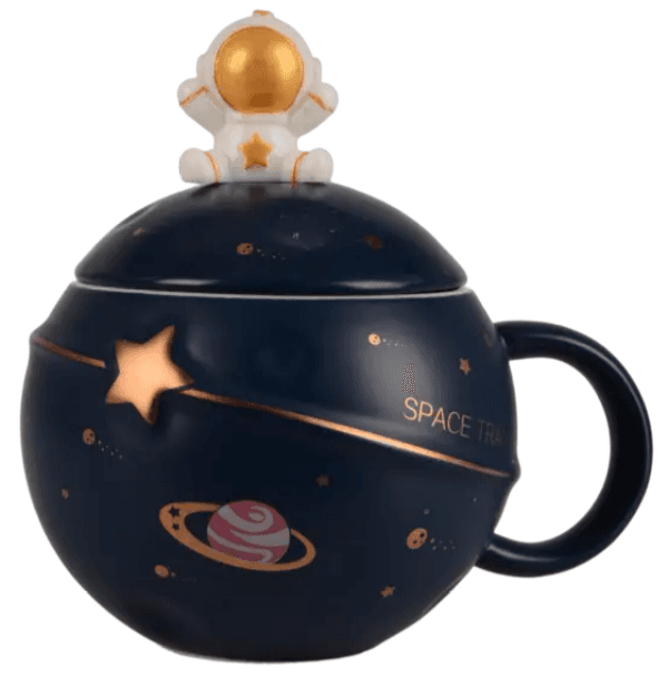 Чашка керам. 300мл "LED Space Travel" с крышкой в подар. кор-ке, микс №B060374(12)