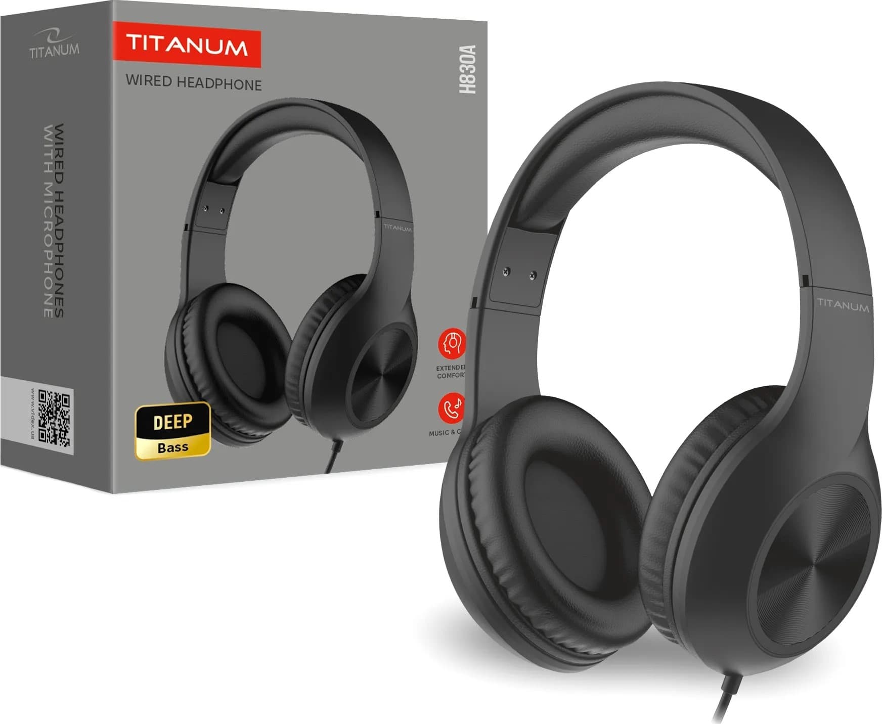 Наушники Titanum H830A+микрофон №8075