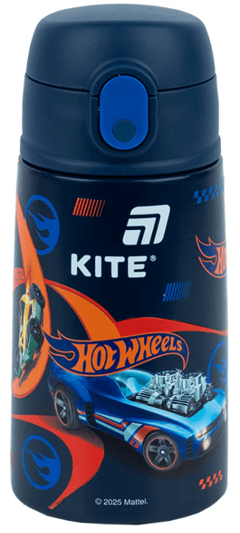 Термос з трубочкою метал. 0,4л "Kite" Hot Wheels №HW25-1261