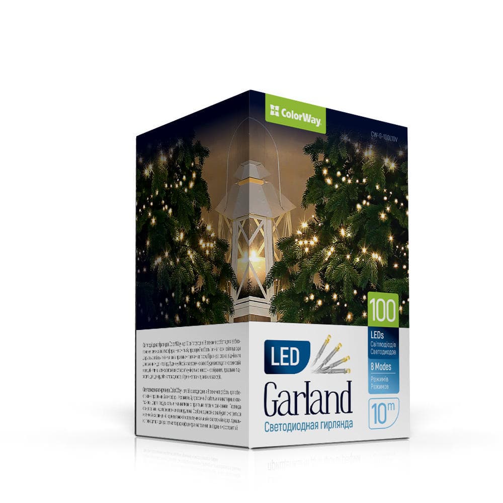 Гирлянда электрич. ColorWay 100LED 8режимов L-10м №CW-G-100L10V