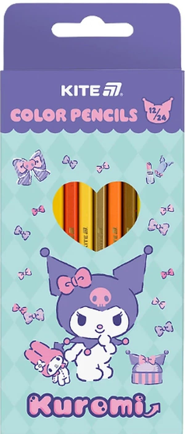Карандаши цветн. 24 цветн./12шт "Kite" №HK25-054-2 Kuromi двухстор.(12)(240)