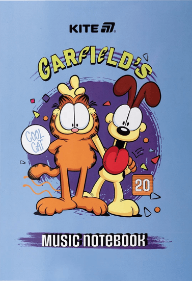 Нотний зошит А4 20арк. Garfield Retro/Classic №GF25-404/Kite/(10)