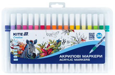 Набір маркерів акрил. "Kite" Creative №K-1158 36шт(25)(50)