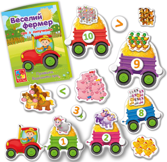 Игра развивающая "Весёлый фермер" с липучками №VT2100-13(18)
