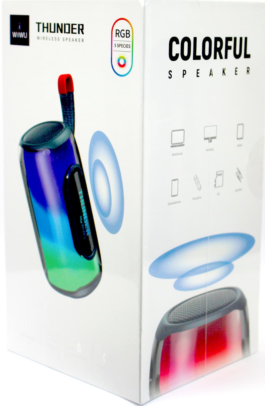 АС BT WIWU P40 Max Thunder Transparent LED Light blue/Breidon/