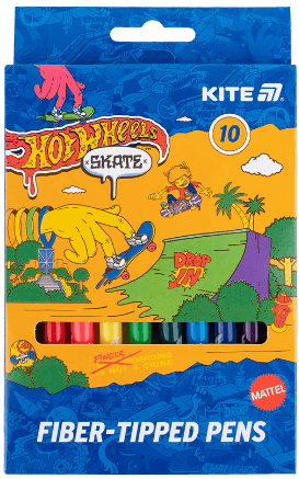 Фломастери "Kite" 10кольор. Hot Wheels Skate №HW25-455(24)(192)