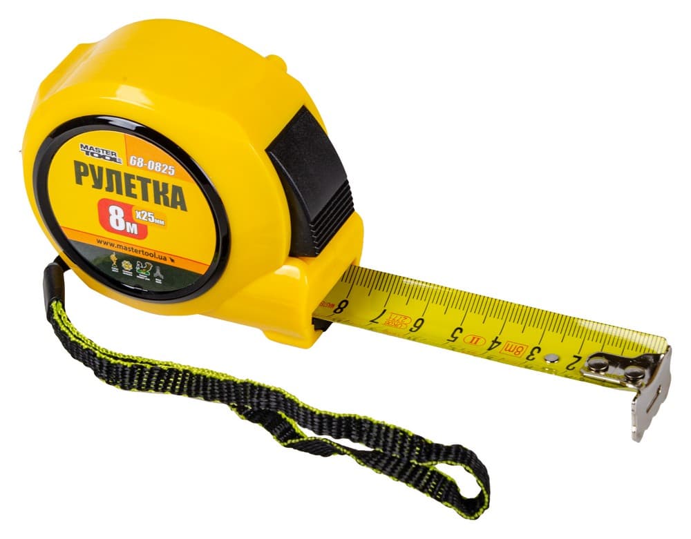 Рулетка Master Tool автом. фіксатор №68-0825 8мх25мм