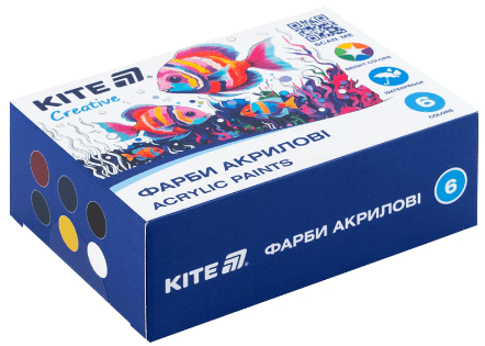 Набор акрил. красок "Kite" 6цветн. 20мл №K-271 Creative(24)