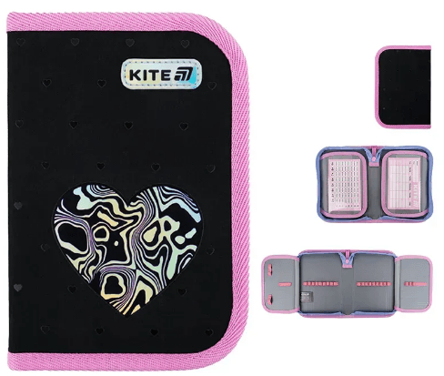 Пенал "Kite" Love is 1від.,б/н,з 2 відворотами №K25-622-3(48)