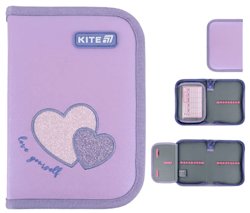 Пенал "Kite" Sweetheart 1від.,б/н,з 1 відворотом №K25-621-1(48)