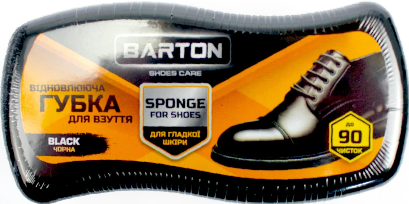 Губка "Barton" для гл.кожи бол. чёрная №0489(12)