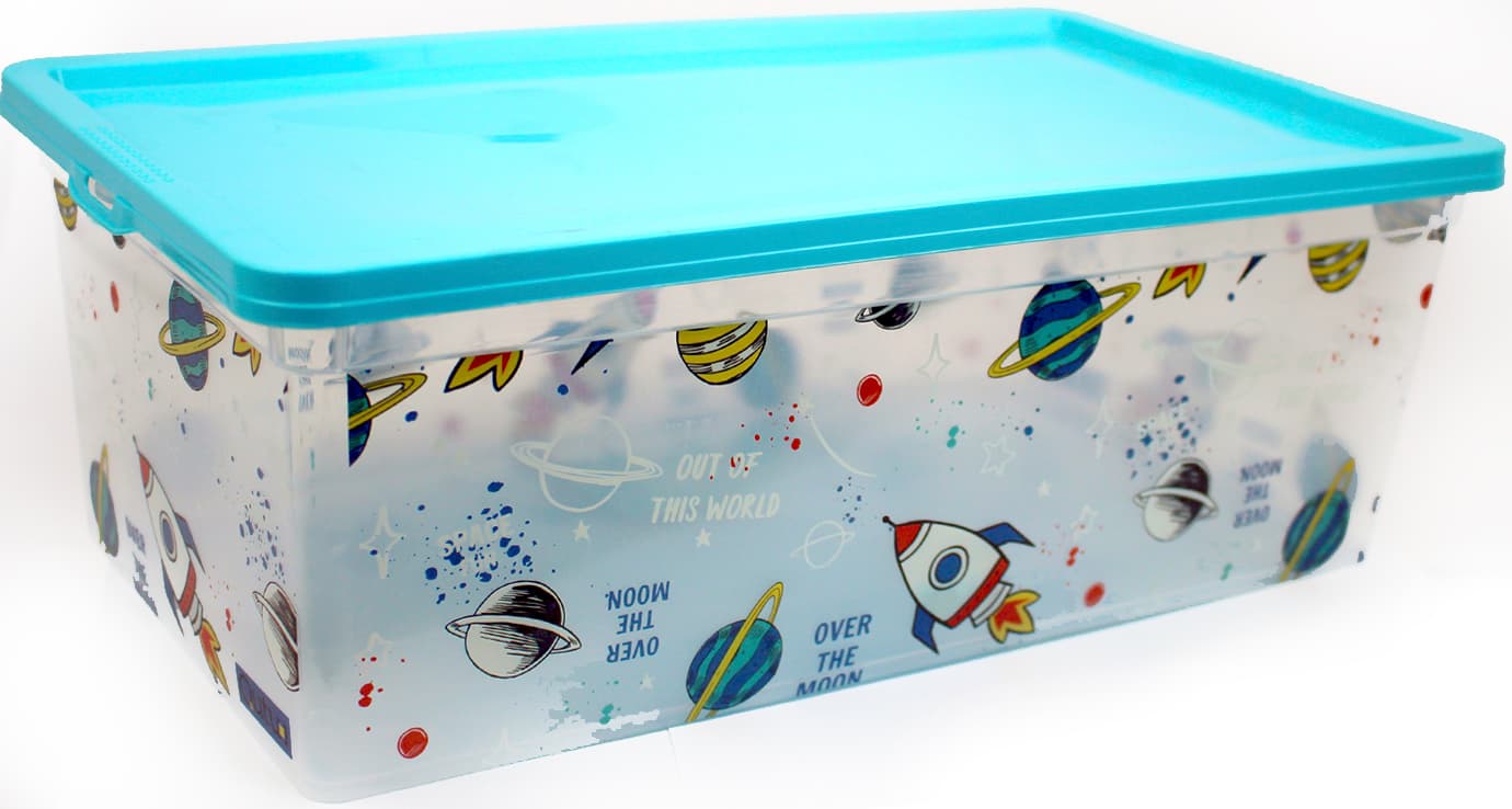 Коробка-бокс пласт. "Qutu Light Box" Space fun с крышкой 5л №92853